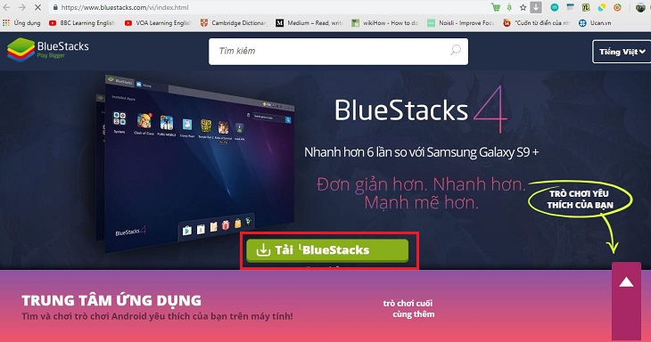 Giao diện Blue stacks