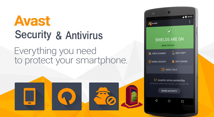 Giao diện ứng dụng avast android security
